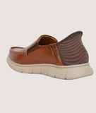 Big Boon men's casual slip-on shoes in synthetic leather with rubber sole and mid heel