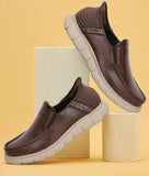 Big Boon men's casual slip-on shoes in synthetic leather with rubber sole and mid heel