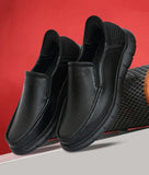 Big Boon men's casual slip-on shoes in synthetic leather with rubber sole and mid heel for easy hands-free wear