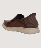 Big Boon men's casual slip-on shoes in synthetic leather with rubber sole and mid heel