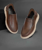 Big Boon men's casual slip-on shoes in synthetic leather with rubber sole and mid heel