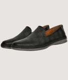 Big Boon men's smoky casual loafer shoes in synthetic leather with flat TPR sole and slip-on design
