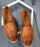 Big Boon Men's Smoky Casual Loafer Shoes in synthetic leather with flat TPR sole and slip-on design