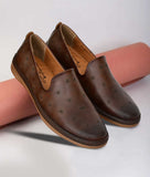 Big Boon men's smoky casual loafer shoes in synthetic leather with flat TPR sole and slip-on design