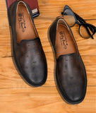 Big Boon Men's Smoky Casual Loafer Shoes in synthetic leather with flat heel and slip-on design