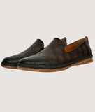 Men's Smoky Casual Shoes in synthetic leather with flat heel and slip-on design