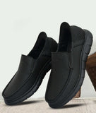 Men's casual slip-on shoes with synthetic leather upper for easy wear and stylish comfort