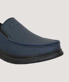 Men's casual slip-on shoes with synthetic leather upper and sleek design
