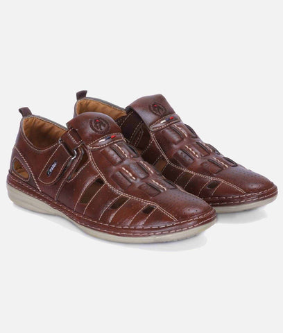 Bigboonstore Casual Side Velcro style Coffee / 6 Big Boon Men's sandal Roman Casual Sandal Velcro style