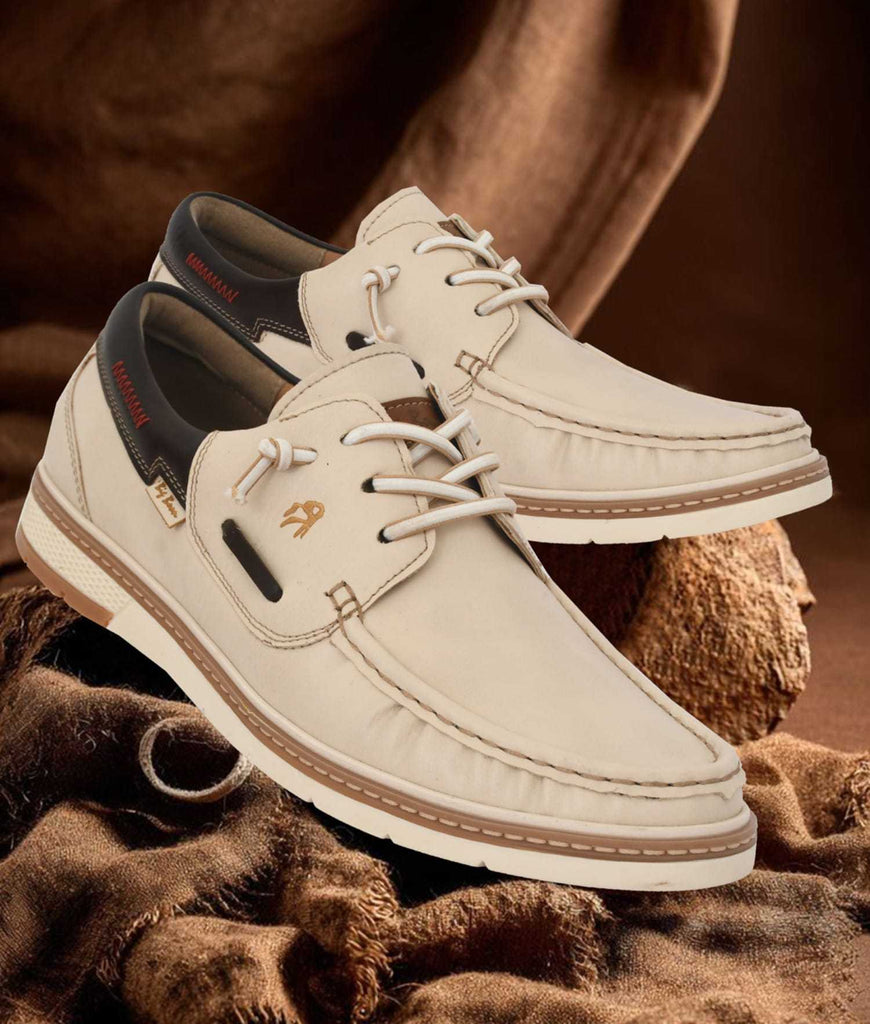 Bigboonstore Casual Unique Stylish Design Off_white / 6 Big Boon Men's Premium Two-Tone Casual Boat Shoe