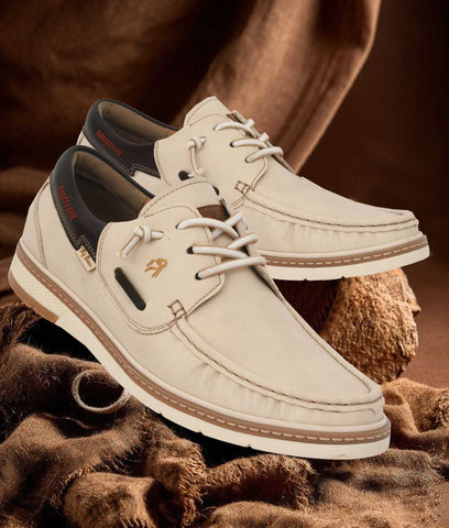 Bigboonstore Casual Unique Stylish Design Off_white / 6 Big Boon Men's Premium Two-Tone Casual Boat Shoe