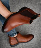 Bigboonstore Chelsea Boots Tan / 6 Big Boon Men's Genuine Leather Chelsea Boots