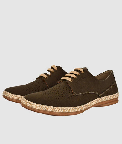 Men's casual nubuck derby shoes with TPR sole and braided detailing for formal and smart-casual wear