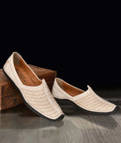Bigboonstore Ethnic Shoes Off_white / 6 Big Boon Men's Laser Design Ethnic Shoes