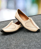 Men's casual ethnic slip-on wedding shoes in synthetic leather with rubber sole and flat heel