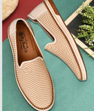 Men's Big Boon designer slip-on loafer shoes with perforated synthetic leather and flat TPR sole for comfort and style