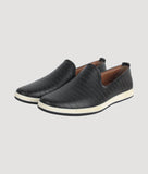 Bigboonstore Loafer Style Black / 6 Big Boon Men Woven Design Slip-On Loafer