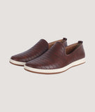 Bigboonstore Loafer Style Coffee / 6 Big Boon Men Woven Design Slip-On Loafer