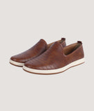 Bigboonstore Loafer Style Dtan / 6 Big Boon Men Woven Design Slip-On Loafer