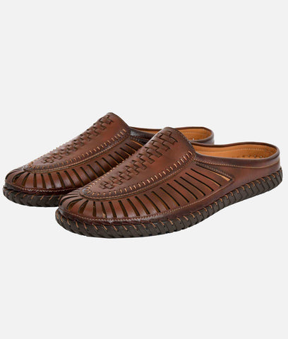 Bigboonstore Laser Cut Style Coffee / 6 Big Boon Men's Ethnic Shoes Mules Laser Cut Style