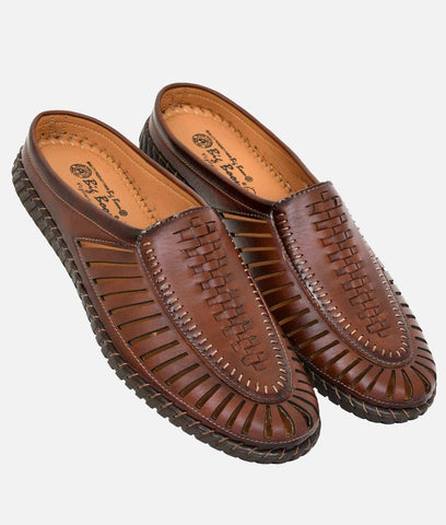 Bigboonstore Laser Cut Style Coffee / 6 Big Boon Men's Ethnic Shoes Mules Laser Cut Style